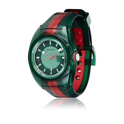 blue and green gucci watch.